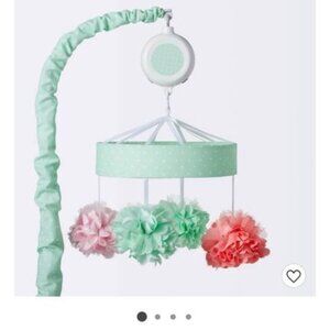 Cloud Island Pompom Crib Mobile in Mint